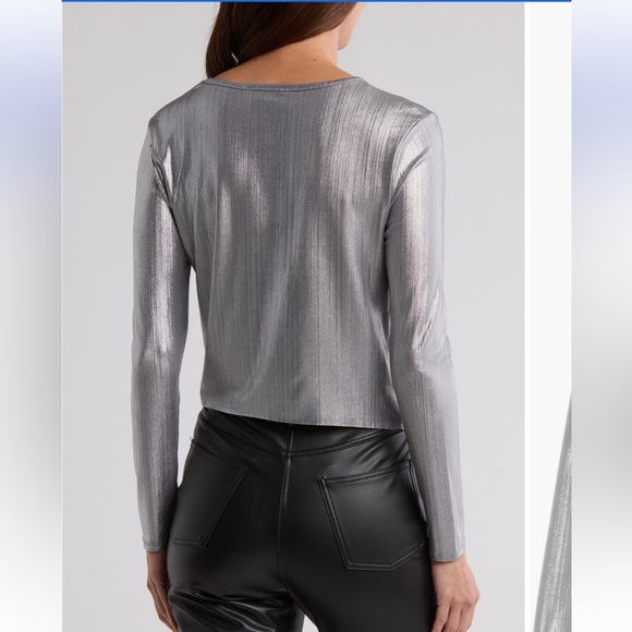Robert Rodriguez Shimmering Silver Twist Blouse - Picture 2 of 6